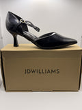 Elegant Black Pointed Toe Kitten Heel Shoes with Ankle Strap