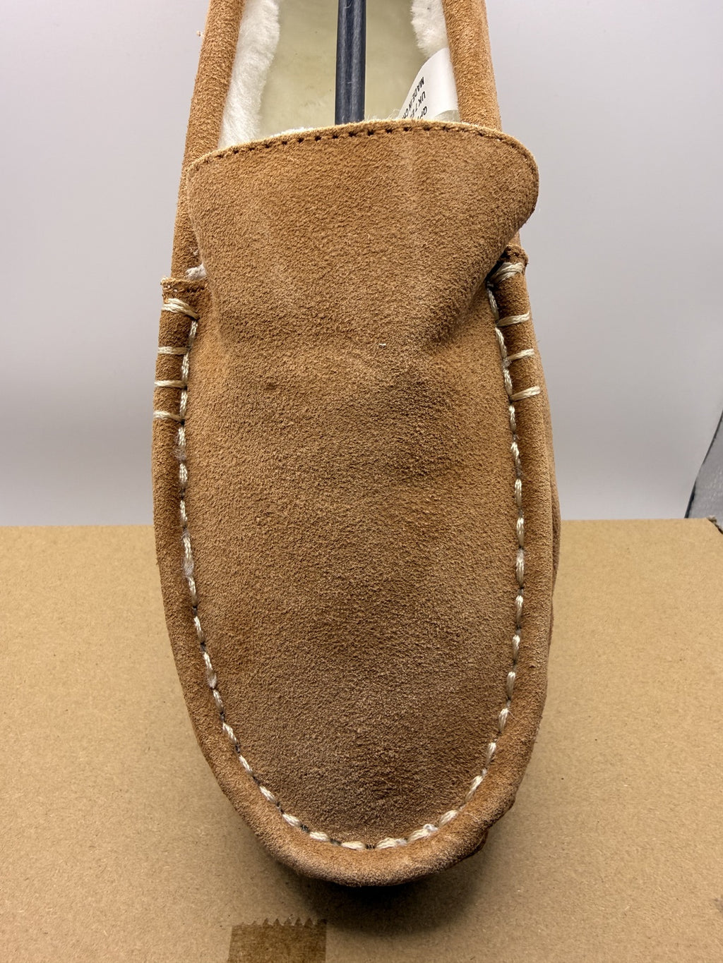 Classic Tan Suede Effect Moccasin Slippers with Soft Lining UK 7 EU 41 US 9
