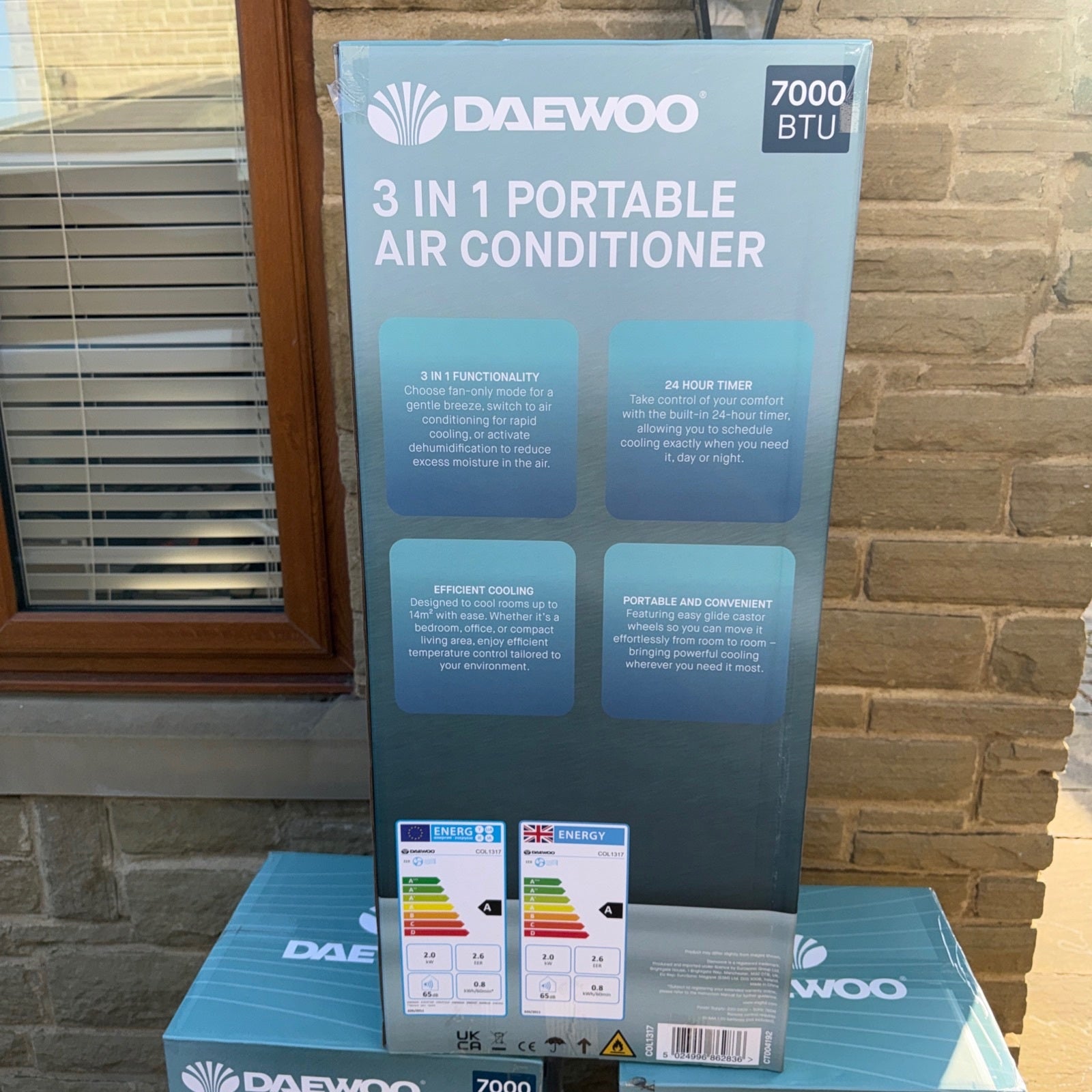 Daewoo 3 in 1 7000 BTU Portable Air Conditioner with Remote Control