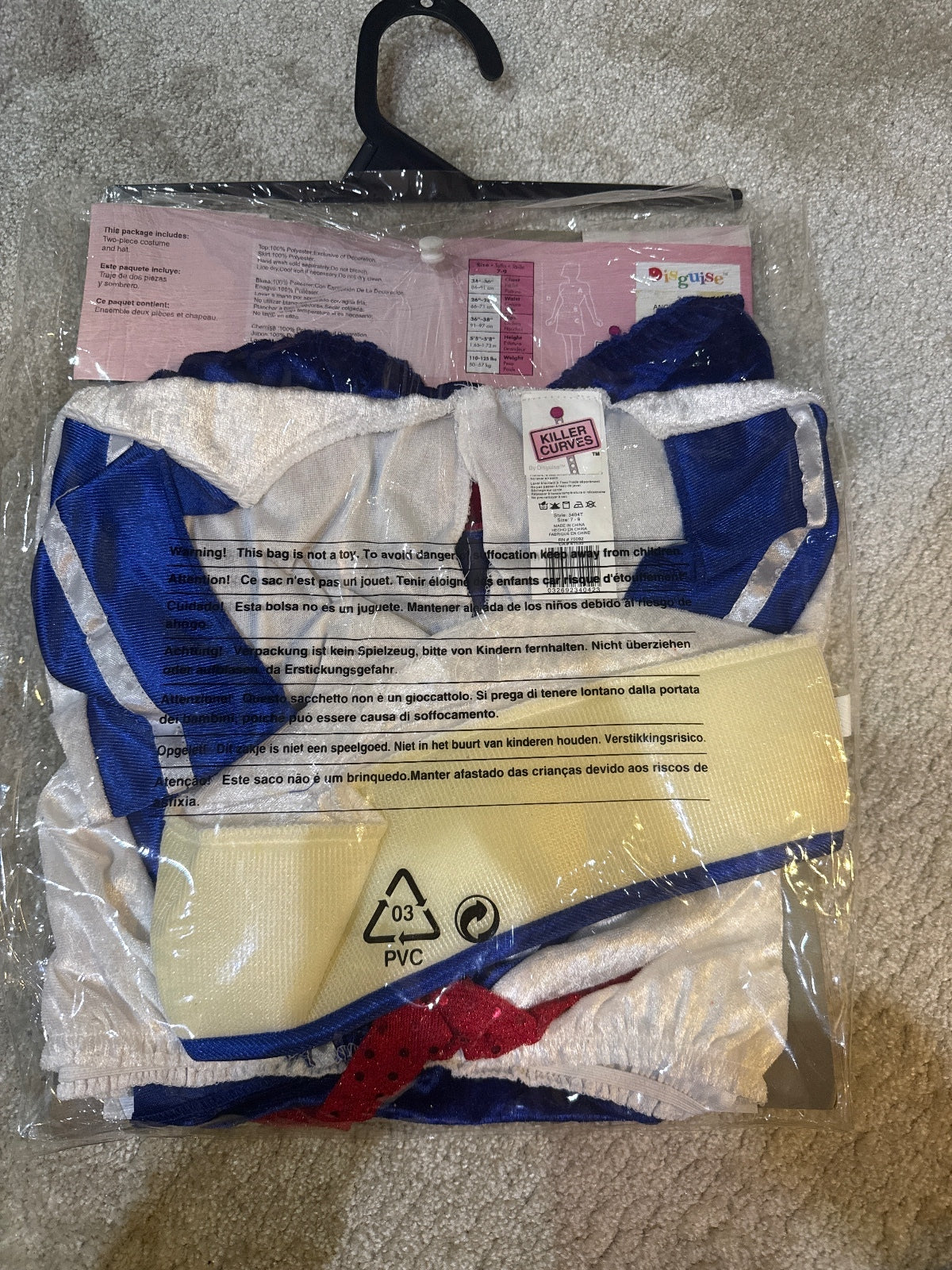 Nautical Inspired Killer Curves Sailor Costume Size 7-9