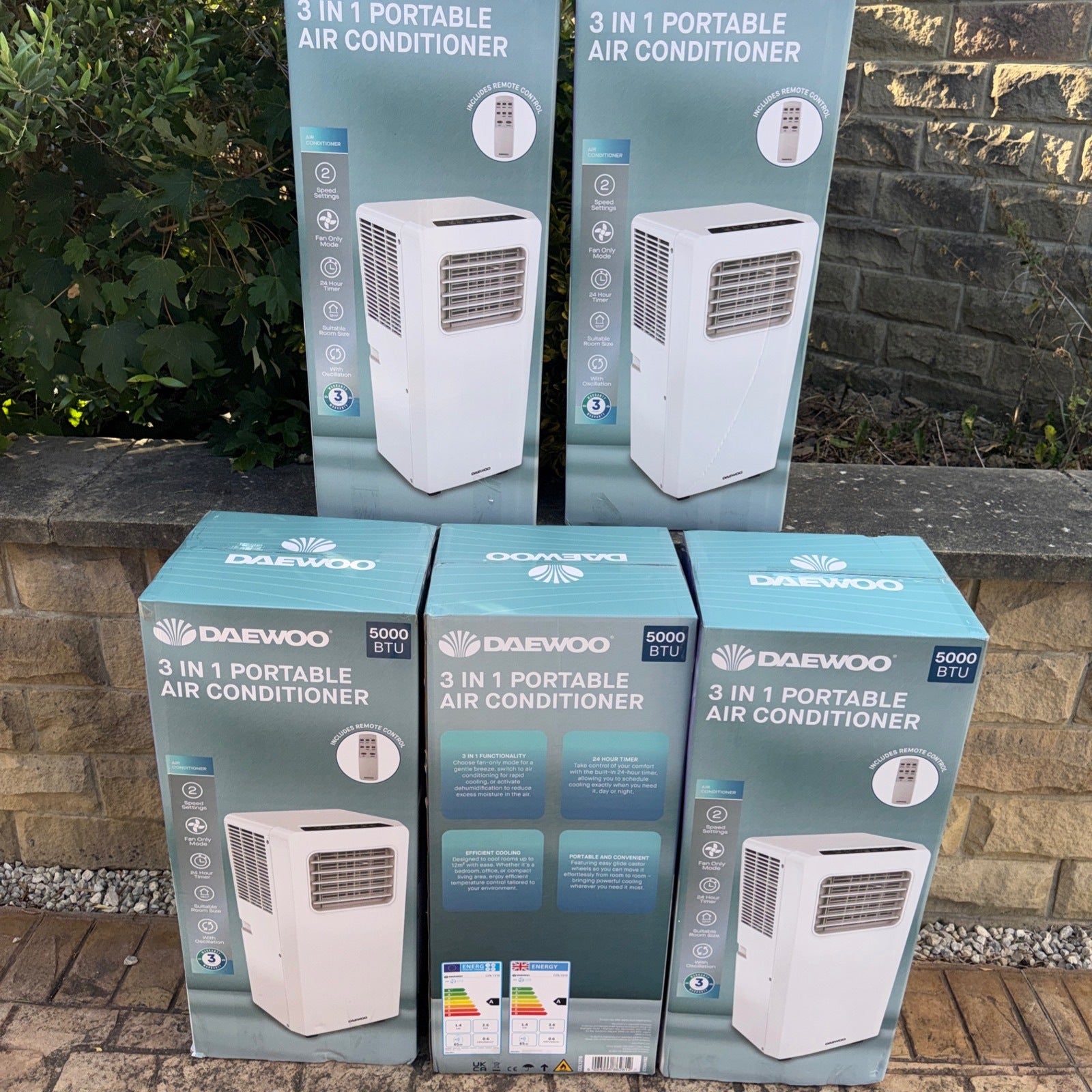 Daewoo 3 in 1 Portable Air Conditioner 5000 BTU with Remote Control and Timer