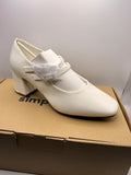 Elegant White Patent Style Mary Jane Block Heel Shoes UK 6 EU 37