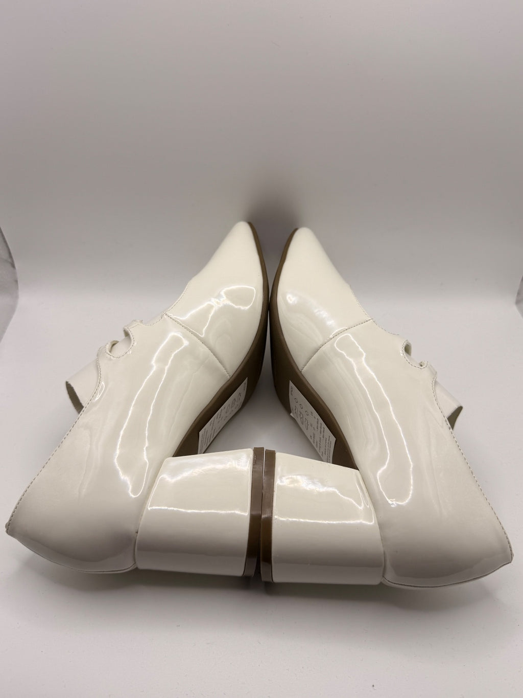 Elegant White Patent Style Mary Jane Block Heel Shoes UK 6 EU 37