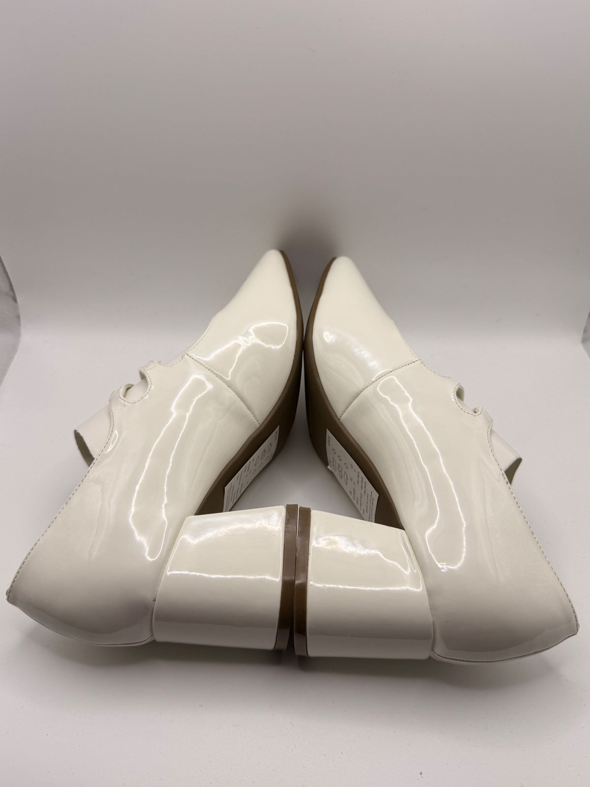 Elegant White Patent Style Mary Jane Block Heel Shoes UK 6 EU 37