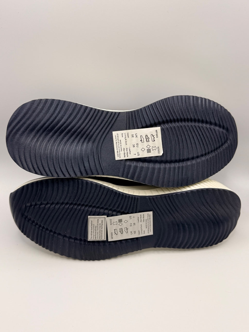 Real Leather Navy Blue Casual Slip-On Loafers with Chain Detail