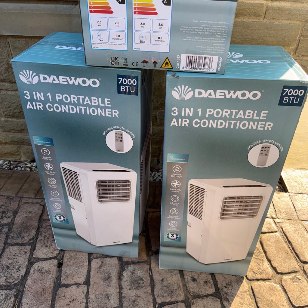 Daewoo 3 in 1 7000 BTU Portable Air Conditioner with Remote Control