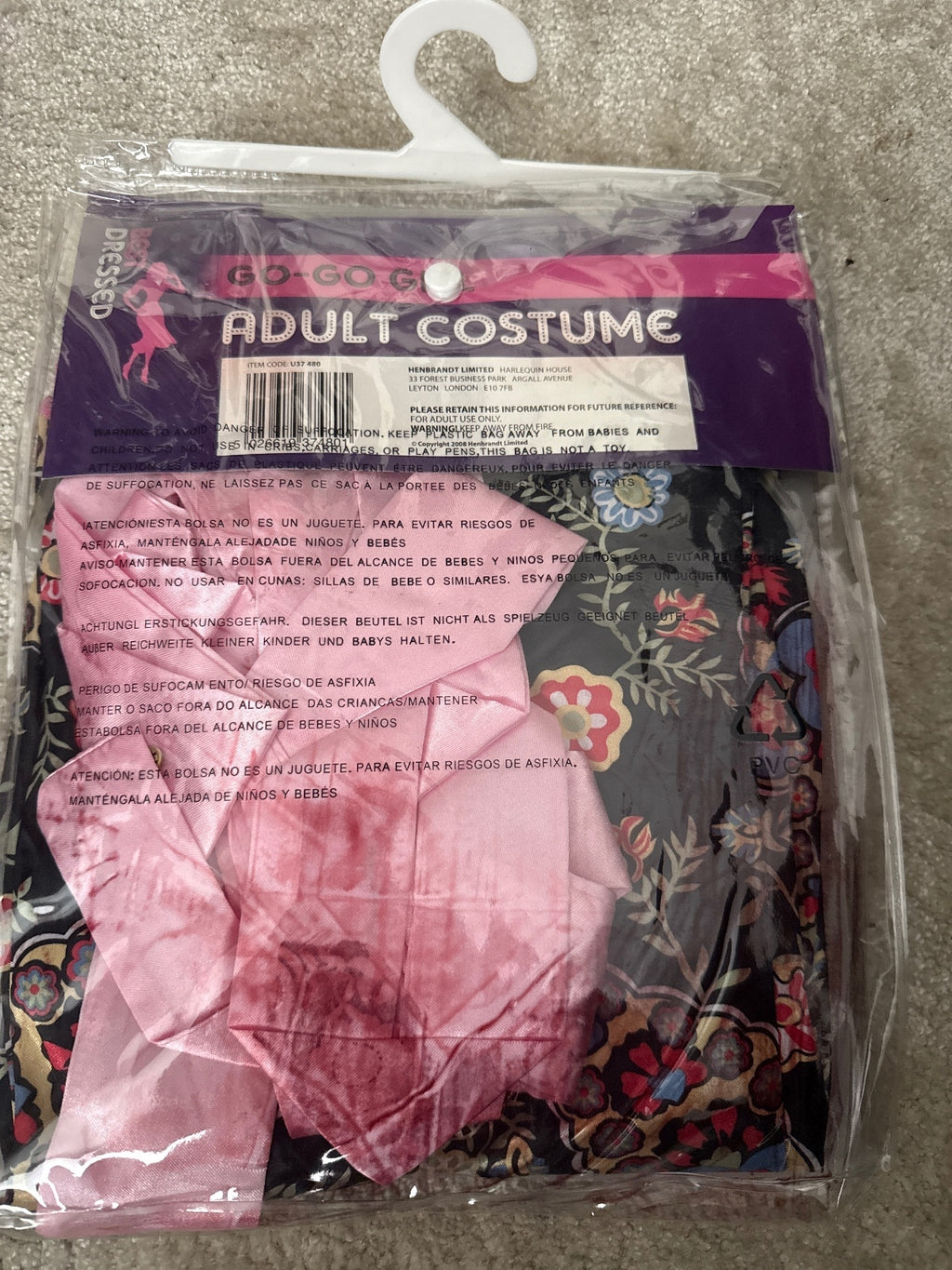 Go-Go Girl Adult Costume with Headband and Dress