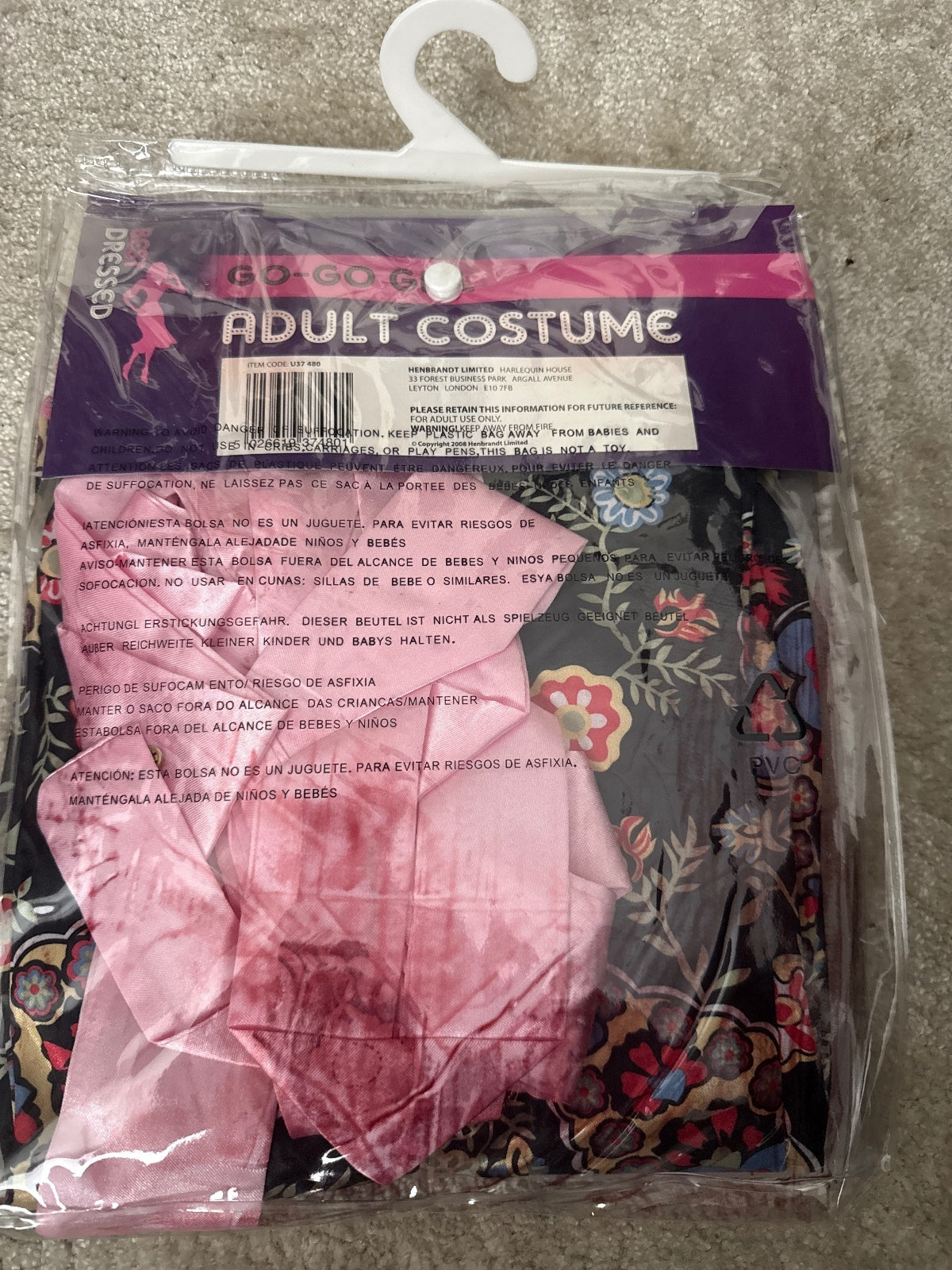 Go-Go Girl Adult Costume with Headband and Dress